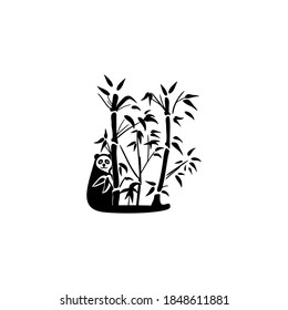 logotipo de icono de bambú panda 