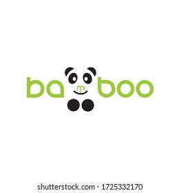 Bamboo panda logo design template