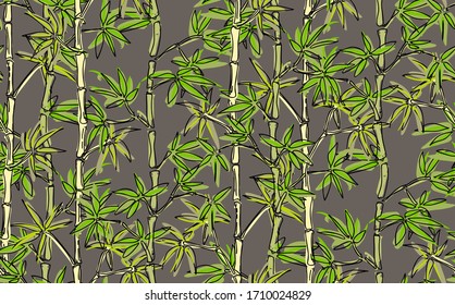 Bamboo pattern. Seamless pattern. Vector illustration. Suitable for fabric, wrapping paper, digital paper, wall paper and the like