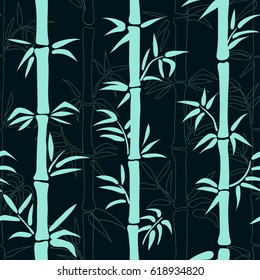 Bamboo pattern. Vector seamless abstract tropical background.