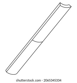 ilustración vectorial de línea de piezas de bambú, aislado en fondo blanco, vista superior