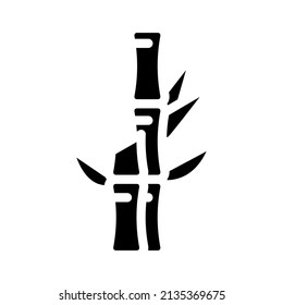 bamboo plant glyph icon vector. bamboo plant sign. isolated contour symbol black illustration