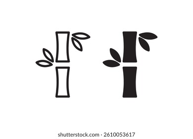 Bamboo plant icon in outline and solid style Vector