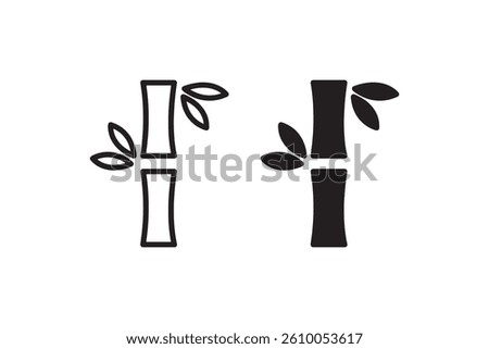 Bamboo plant icon in outline and solid style Vector