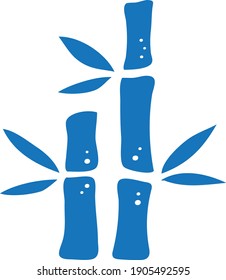 Aislamiento vectorial de ícono de planta de bambú (versión azul)