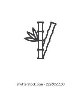 Bamboo plant line icon. linear style sign for mobile concept and web design. Bamboo stick outline vector icon. Symbol, logo illustration. Vector graphics