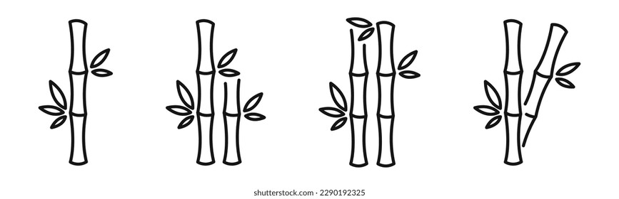 Bamboo plant silhouettes. Bamboo vector icon set. EPS 10