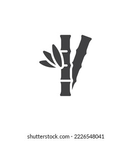 Bambus pflanzt Vektorsymbol. volles Flachzeichen für mobiles Konzept und Webdesign. Bambus-Stick-Glyph-Symbol. Symbol, Logo-Abbildung. Vektorgrafik