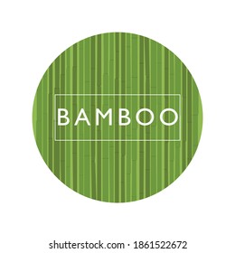 Bamboo plants in a circle. Word bamboo inside a white rectangle