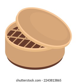 bamboo plate icon isolated design