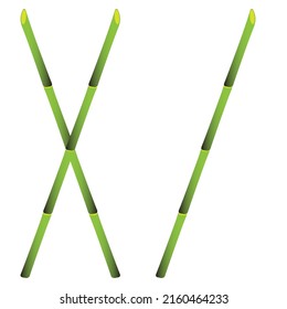 bamboo pole graphic illustration set