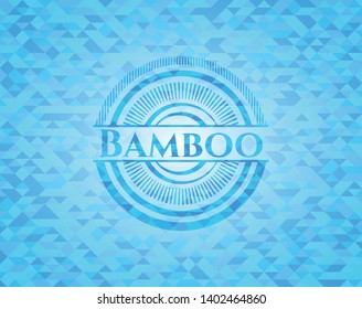 Bamboo realistic sky blue mosaic emblem