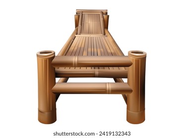Bamboo recliner lounge chair vector illustration for background design. Isolated on white background.