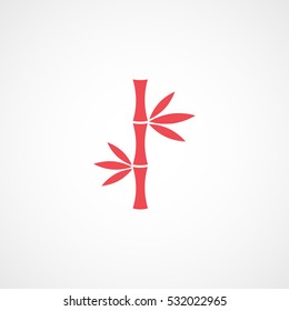 Bamboo Red Flat Icon On White Background