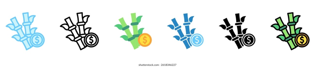 Bamboo Resource multi style, mini illustration icon. use for modern concept, print, UI, UX kit, web and app development. Vector EPS 10, related to business, green industry, eco friendly and economy .