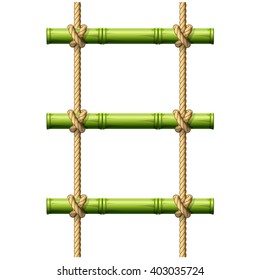 Bamboo rope ladder - crossbeams connected with knots