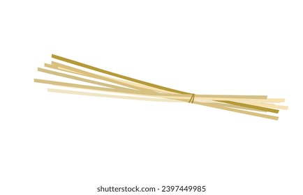 Bamboo rope vector. Bamboo flat binder or insipid or cube used to tie. Items to tie when wrapping chung cake. Bamboo product. Flat vector in cartoon style isolated on white background.