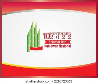 Bamboo Runcing logo to commemorate National Hero Day on 10 November 2022 in Indonesia, is a historic day for the Indonesian state.