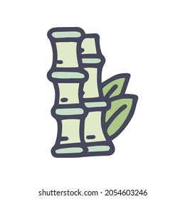 bamboo for sauna decor color vector doodle simple icon