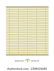 Bamboo screen, bamboo mat, vector illustration