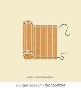 Bamboo scroll taoism glyph icon vector. Chinese bamboo scroll taoism sign. isolated symbol illustration