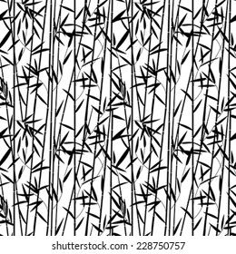 Bamboo seamless pattern design in black and white