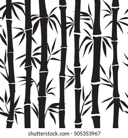 Bamboo Seamless Pattern. Floral Seamless Texture With Leaves. Vector Illustration