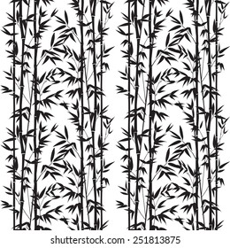 Bamboo seamless pattern isolated on white background. Vectro illustration.