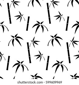 Bamboo seamless pattern isolated on white background.