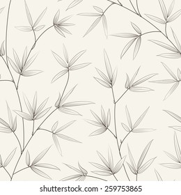 Bamboo seamless pattern on gray background. Seamless pattern. Vector illustration.