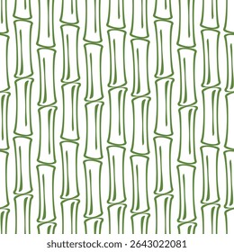 Padrão sem emenda de bambu sobre fundo branco. Bosque de bambu natural.