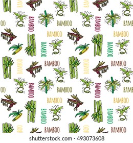 Bamboo. Seamless pattern for print on fabric, textiles, packaging material.