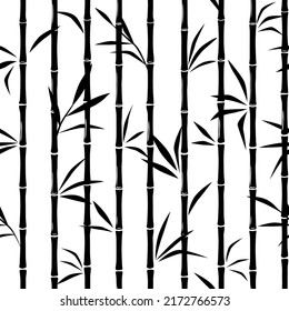 Bamboo seamless pattern. Seamless texture with leaves. 