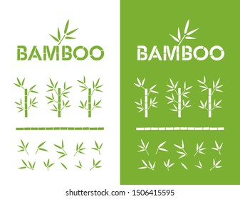 Bamboo Set. Bamboo Design Elements and Logo. Vector Collection.