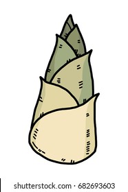 bamboo shoot / cartoon vector and illustration, hand drawn style, isolated on white background.