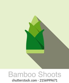 Bamboo shoot food flat icon vector illustration