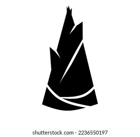 bamboo shoot icon isolate, vector