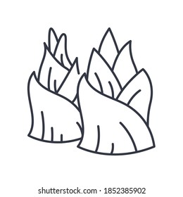 Bamboo shoot icon, linear isolated illustration, thin line vector, web design sign, outline concept symbol with editable stroke on white background.