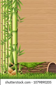 Ilustración de la plantilla de tiro de bambú y bambú