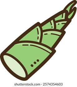 Bamboo shoot vector doodle illustration and graphic