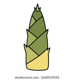 Bamboo shoot vector illustration, simple design