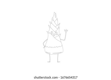 Esbozo De Esbozo De Vector De Tiro De Bambú Ilustración De Verduras