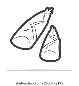 Bamboo shoot vegetable outline icon transparent vector isolated