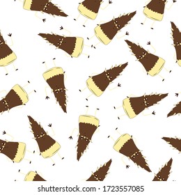 Bamboo Shoot Vegetable Seamless Pattern would be perfect for fabric, textile, gift wrap, wallpaper, surface designer, background, backdrop, and ornament.