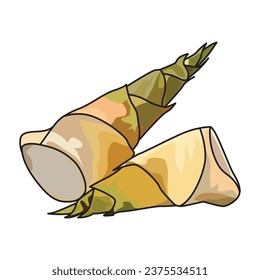 bamboo shoots or "rebung" in Indonesian language vector illustration, suitable for sticker and graphic design elements