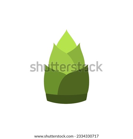 Bamboo shoots or bamboo sprouts flat design vector illustration isolated on white background