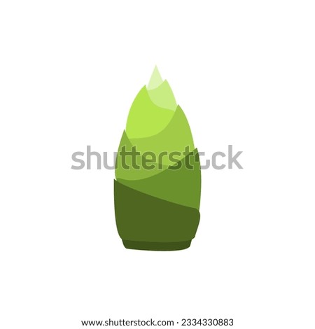 Bamboo shoots or bamboo sprouts flat design vector illustration isolated on white background