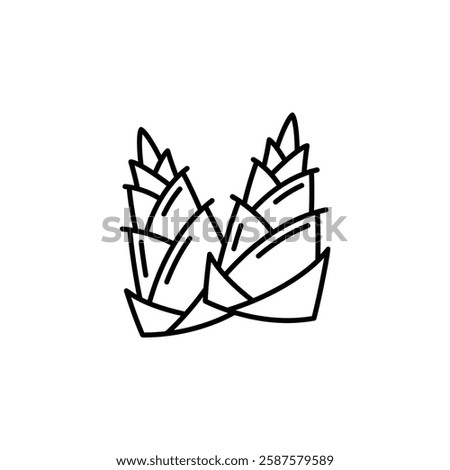 bamboo shoots vector icon. Vegetable icon line style. perfect use for logo, presentation, website, and more. modern icon design outline style