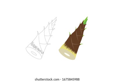 Ilustración Vectorial De Bambú De Un Paquete Vegetable