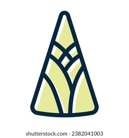 Bamboo Shoots Vector Thick Line Filled Dark Colors Icons For Personal And Commercial Use.
